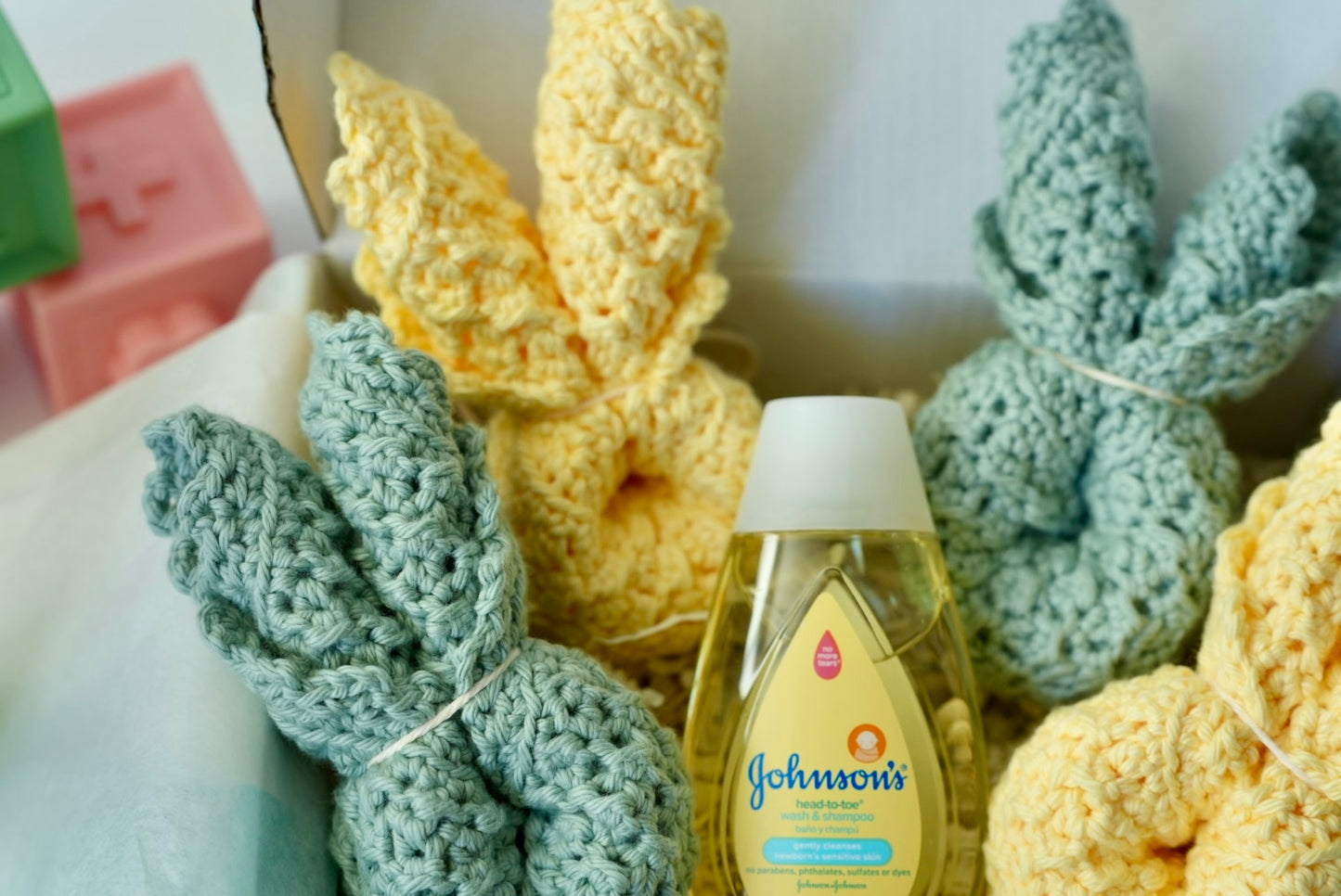 100% Cotton Hand-Crocheted Rustic Baby Washcloth Gift Set