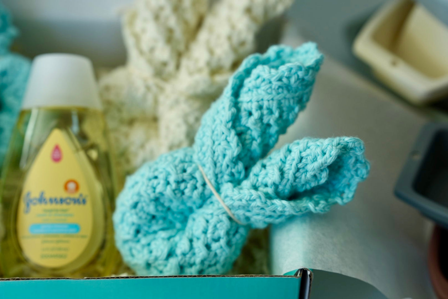 100% Cotton Hand-Crocheted Rustic Baby Washcloth Gift Set