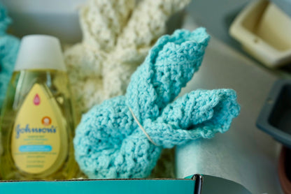 100% Cotton Hand-Crocheted Rustic Baby Washcloth Gift Set