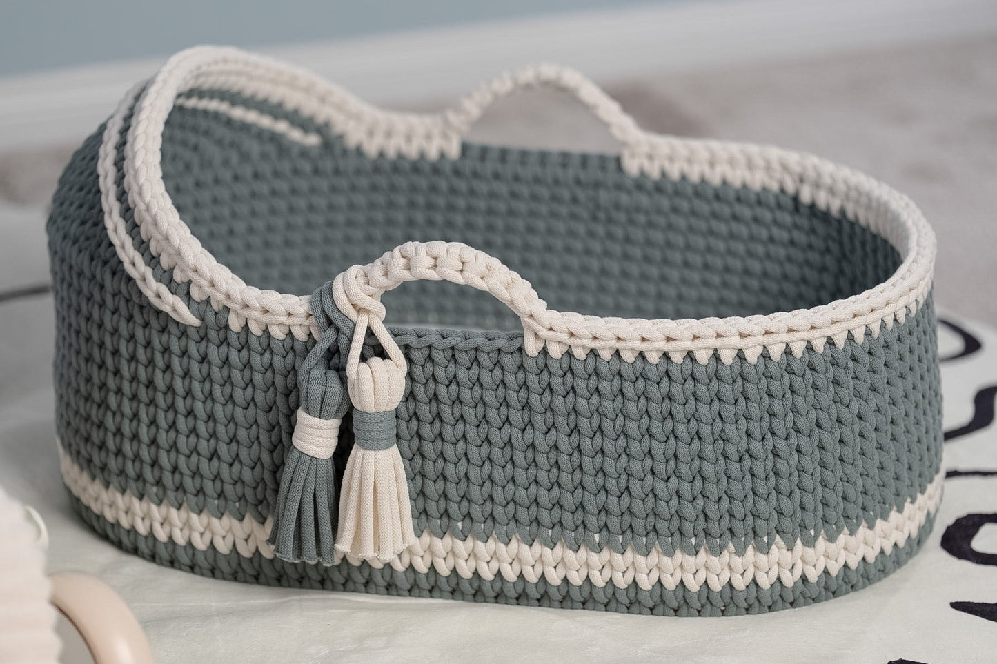 Custom Baby Moses Basket in Our Signature Stitch