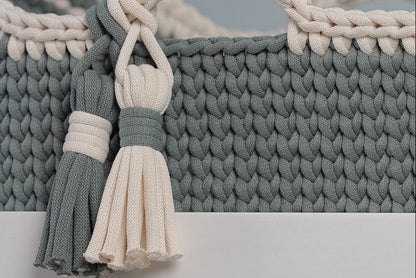 *SHIP READY* Hooded Baby Moses Basket in Our Signature Stitch