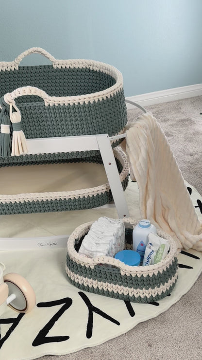 Custom Baby Moses Basket in Our Signature Stitch